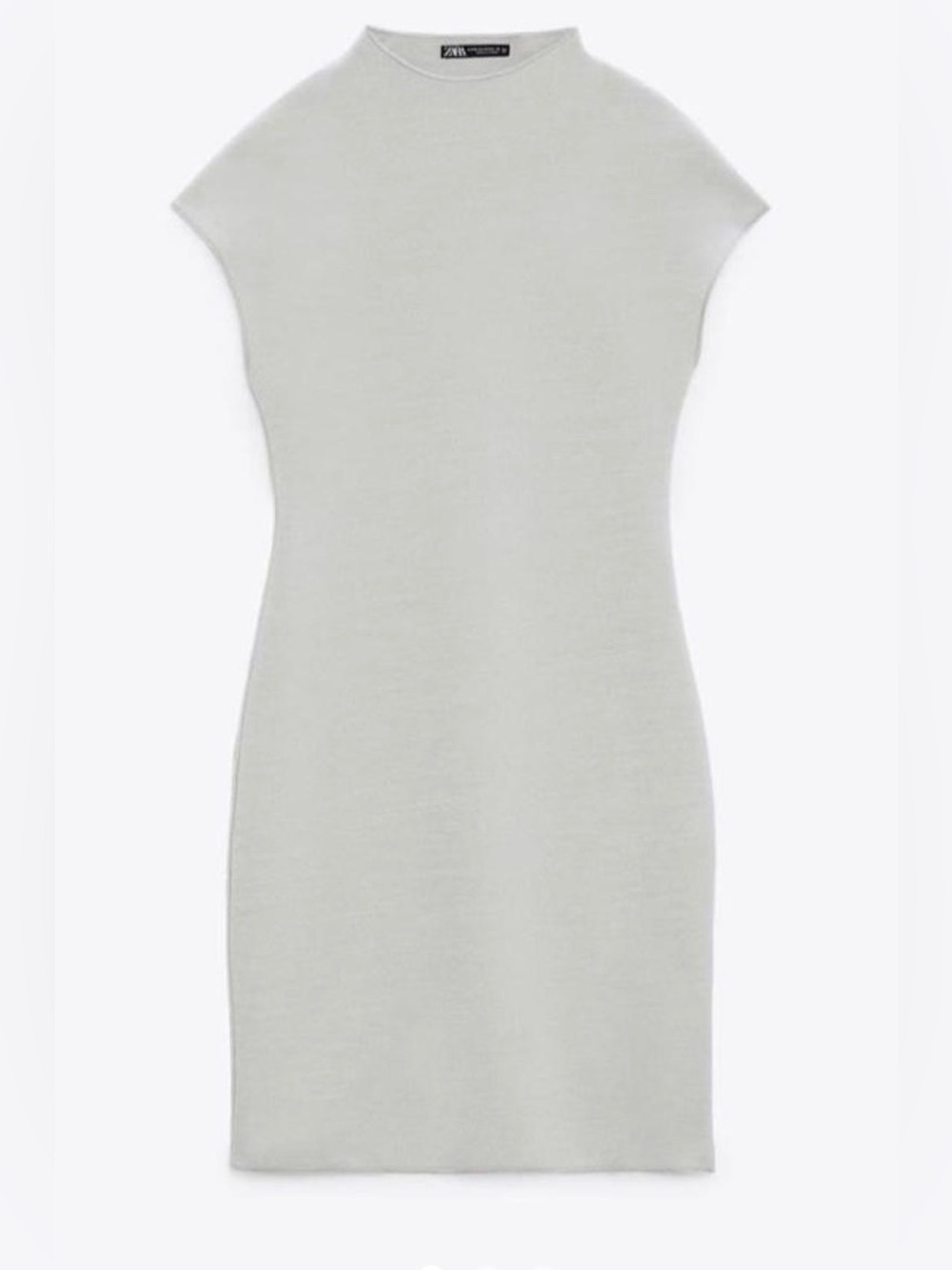 Zara Minimal Cap Sleeve Knit Dress — Light Gray